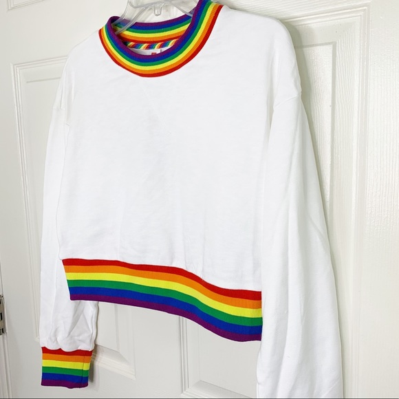 Target Tops | Pride Crop Sweatshirt White Wrainbow Trim | Color: Red/White | Size: S | Hollylynnsclost's Closet